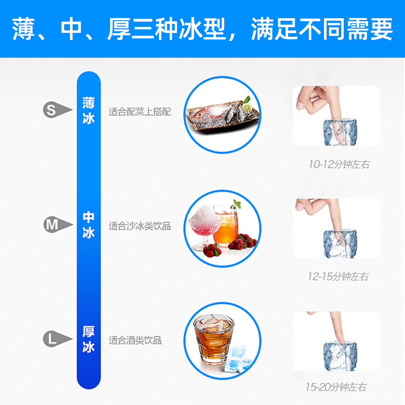 友田YOUTIAN制冰机大产量商用奶茶店小型酒吧KTV全自动方型冰块制造机BY-120PF60(落地式)
