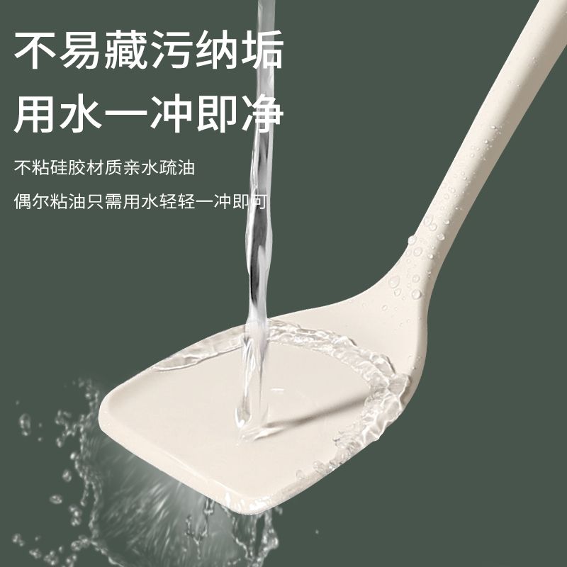 新款硅胶锅铲不粘锅专用炒菜铲子厨具家用耐高温长柄防烫X8169高清大图
