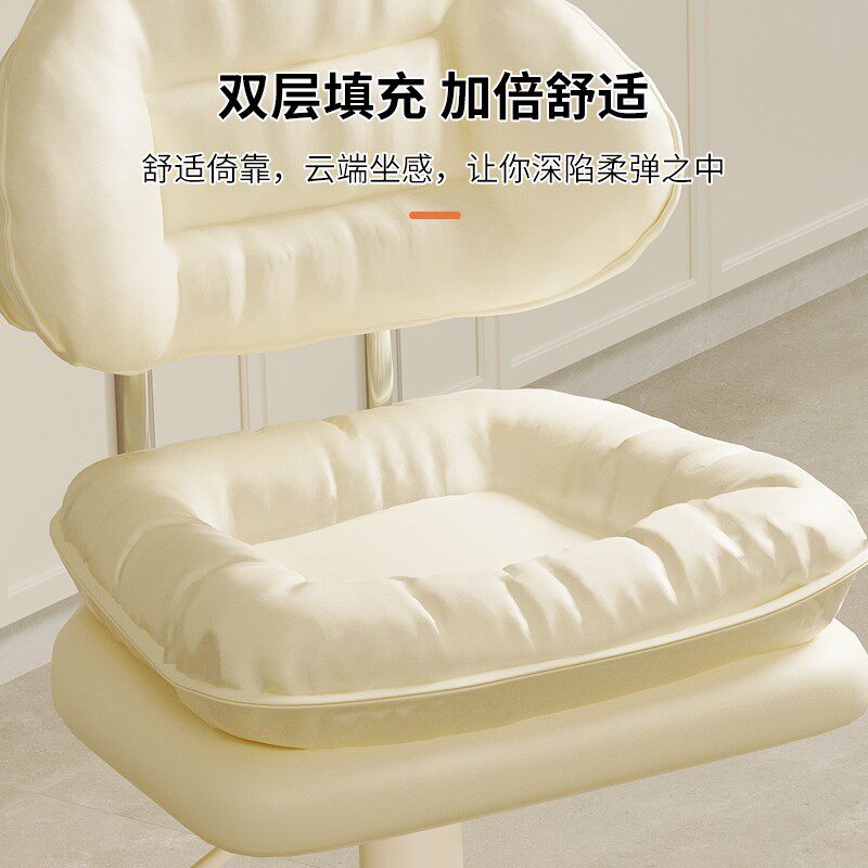 苏宁 质凡 吧台椅高脚凳可升降旋转收银台椅子岛台靠背椅酒吧椅高清大图