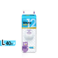 妮飘Nepia Whito进口夜用12小时婴儿纸尿裤L码40片轻薄透气瞬吸干爽男女宝宝尿不湿 9-14kg