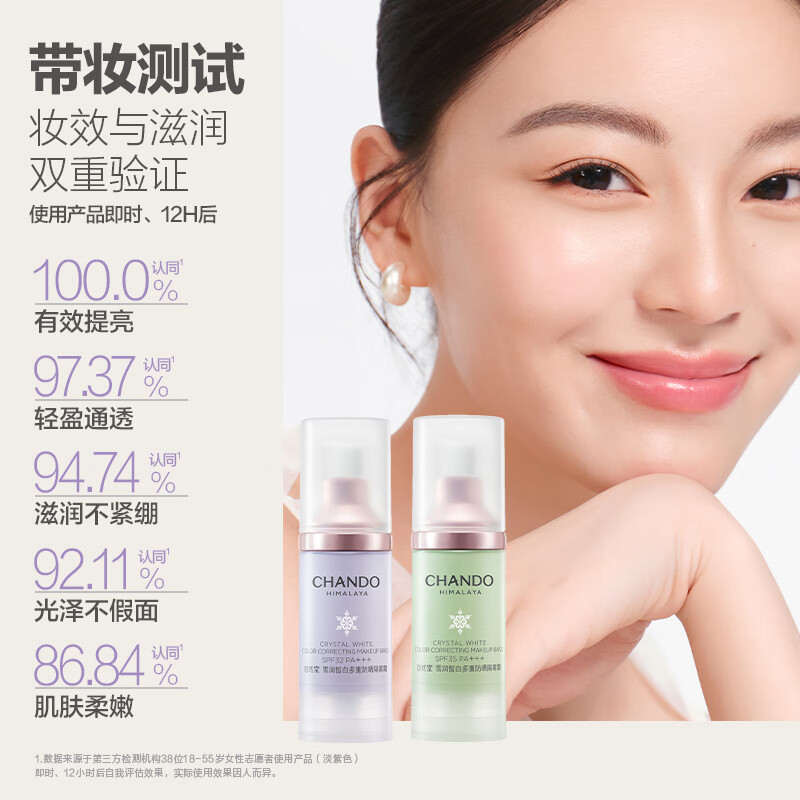 自然堂雪润皙白多重防晒隔离霜SPF35PA+++(淡绿色)30mL高清大图
