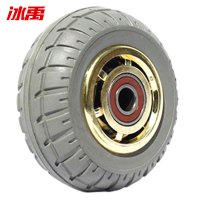 冰禹 SNyl-603 4/5/6/8寸转向高弹力静音脚轮 重型工业轮橡胶轮 重型手推车平板车脚轮 重型 8寸单轮子