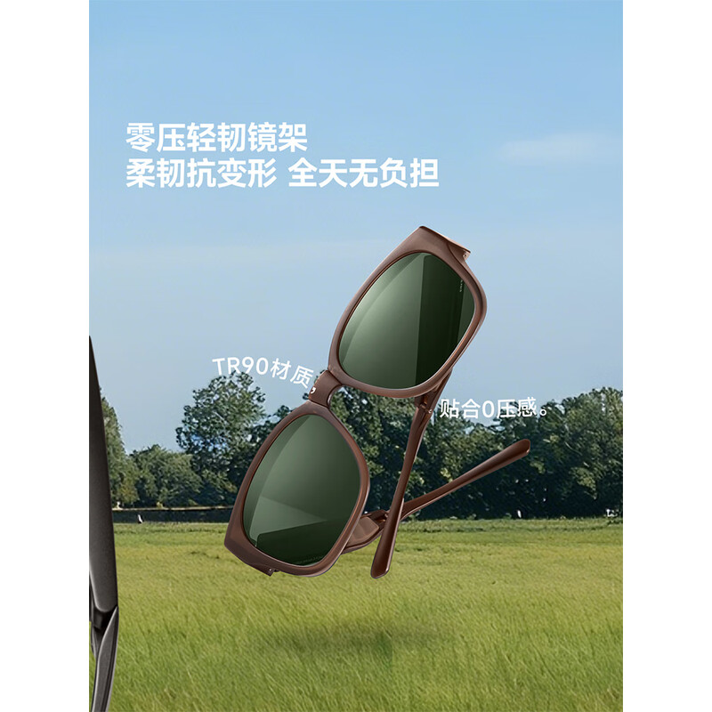 蕉下惠灵顿框折叠近视墨镜FD004 深灰高清大图