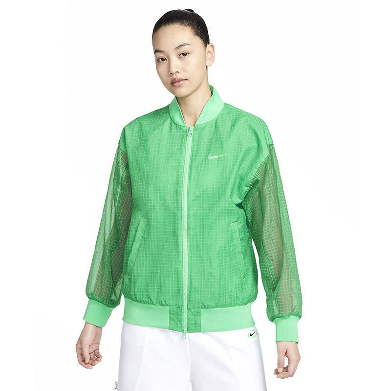 nike耐克女子梭织运动夹克夏新款休闲宽松印花绿色外套dv7973363