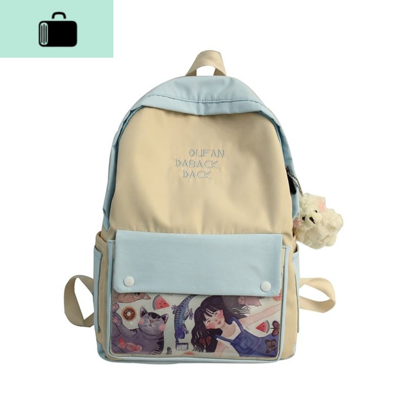 书包女韩版高中学生原宿ulzzang日系校园小清新背包初中生双肩包NEW LAKE高清大图