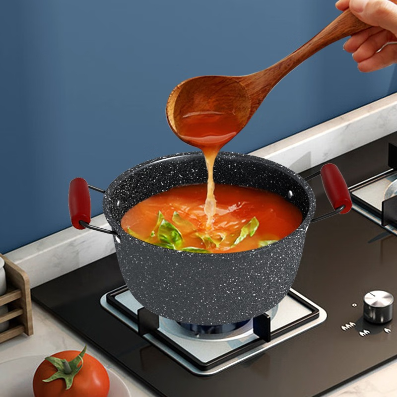 美菱(MELNG) 麦饭石色不粘锅套装 煎锅+炒锅+炖锅套装 家用锅具套装 MGJ-LC3211高清大图