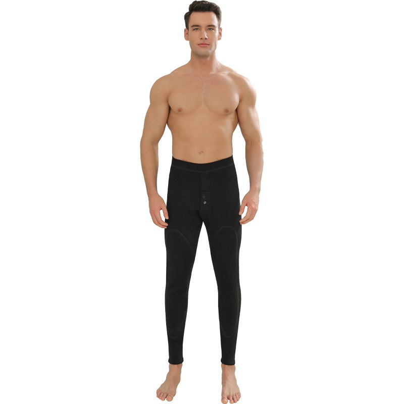 男士羊毛蚕丝保暖裤女高腰加绒加厚按摩绒护膝东北棉裤中老年情侣高清大图