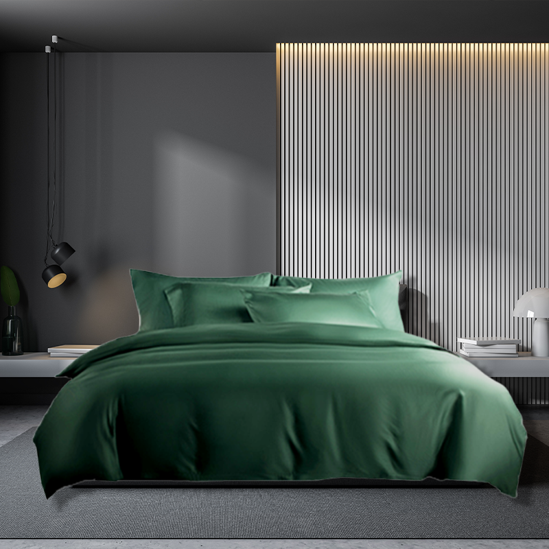 婵思 60S经典长绒棉纯色橄榄绿四件套 橄榄绿高清大图