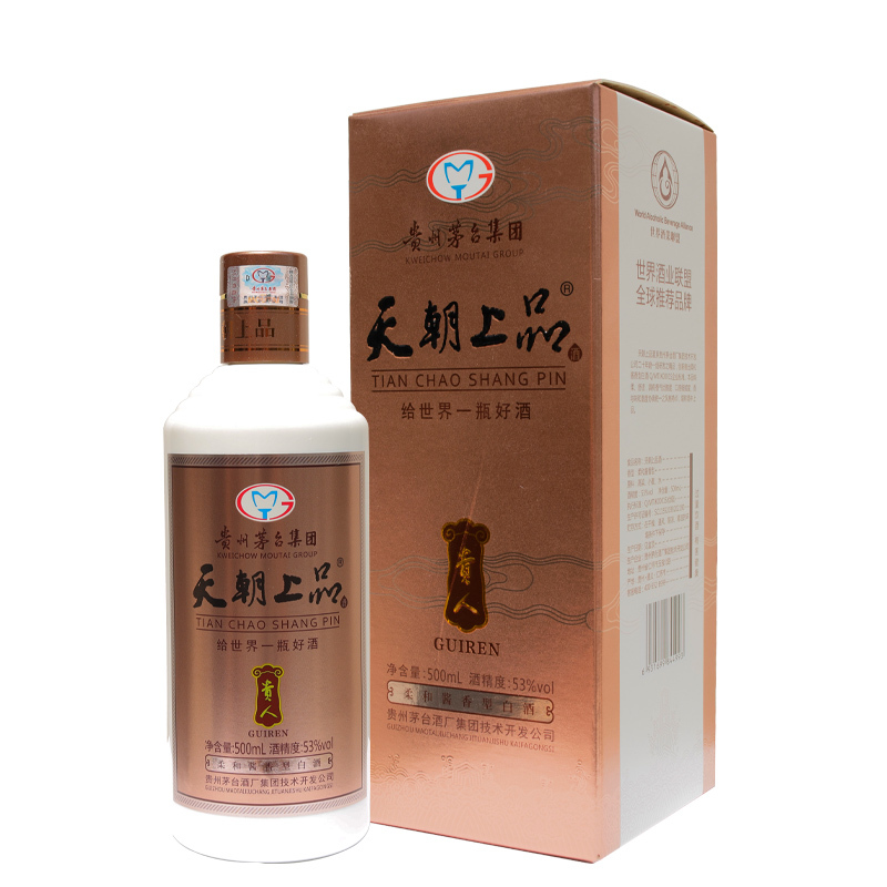 贵州茅台集团技开公司 天朝上品柔和酱香型白酒 53度金贵人 整箱装 500ml*6瓶