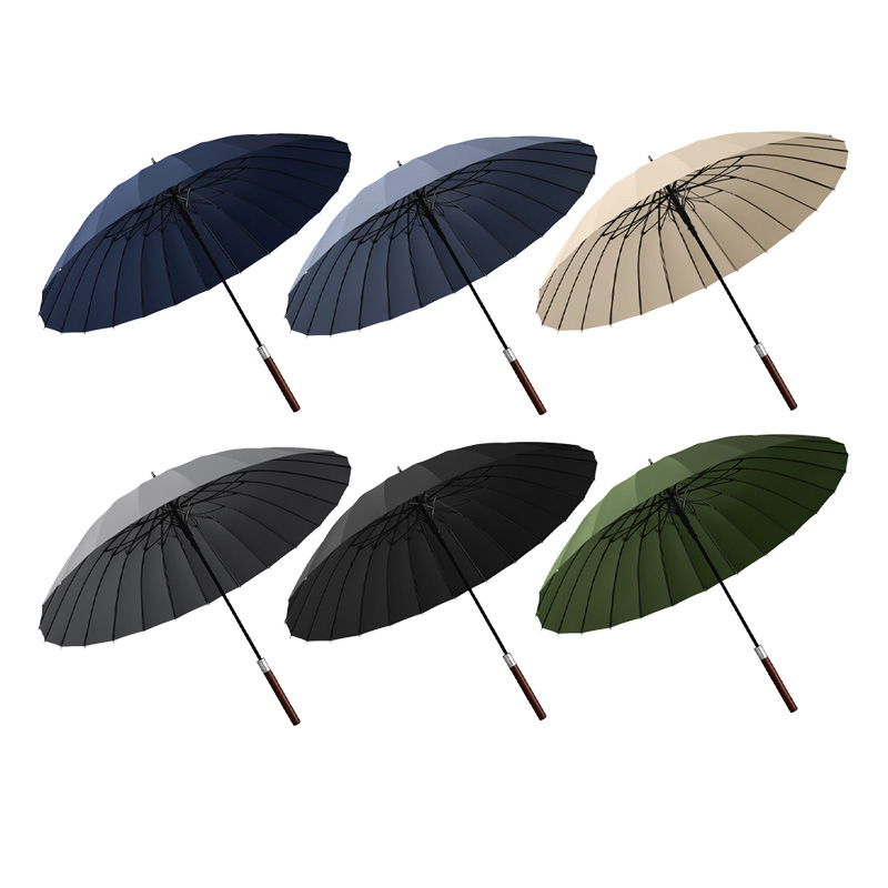 美度雨伞63.5cm*24K长柄伞实木柄双人大号M1606(颜色随机)高清大图