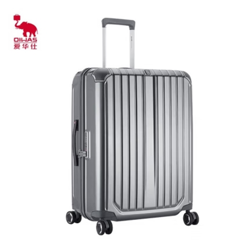 爱华仕OIWAS 拉杆箱 PC材质飞机轮拉杆箱 双层防爆拉链 护角硬箱OCX6367-24 灰色/个