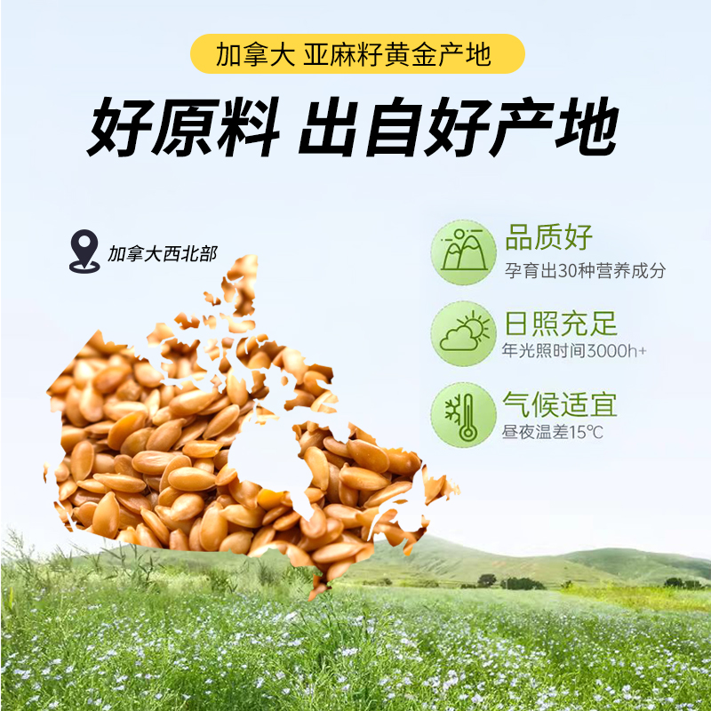 每优健萃[3盒]熟制纯金色亚麻籽粉含Omega-3烘焙膳食代餐饱腹冲饮即食便携5g*20袋/盒高清大图