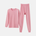 浪莎中老年人秋衣秋裤女士纯棉保暖内衣套装妈妈款薄款圆领棉毛衫 160(M) 粉色