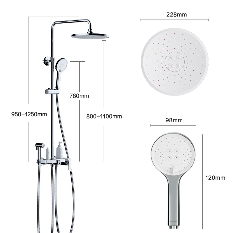 九牧jomoo卫浴沐浴淋雨花洒套装自动除垢淋浴器洗澡家用明装套装