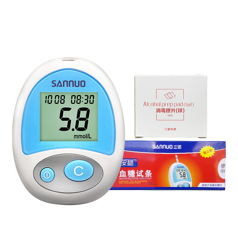 三诺(SANNUO)安稳家用血糖测试仪全自动精准测血糖仪器50支独立试纸套装