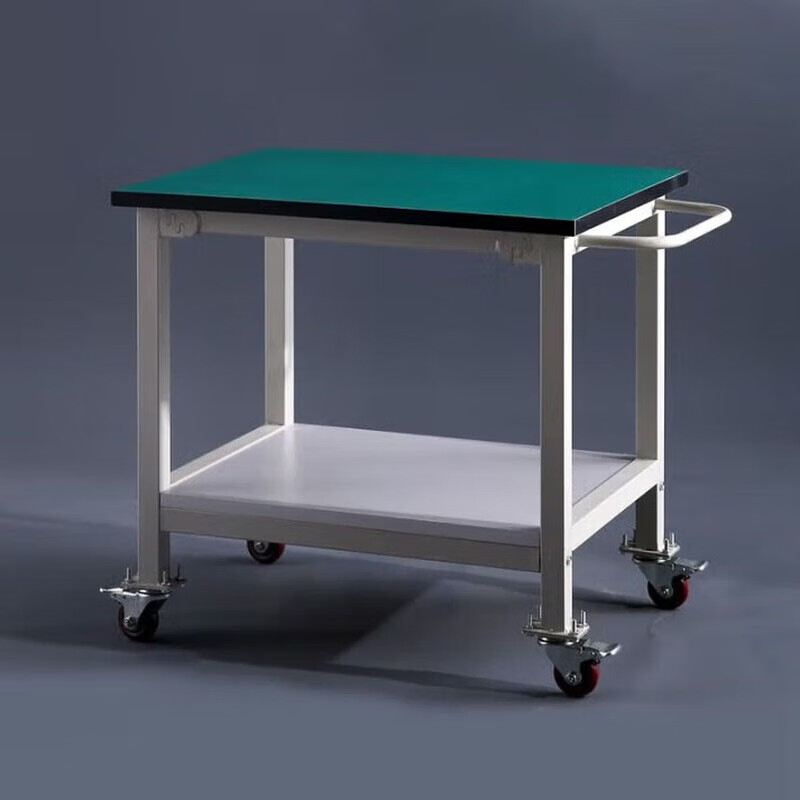 戴劲防静电小推车 双层可移动推车 带轮子车间操作台80*60*75尺寸高清大图