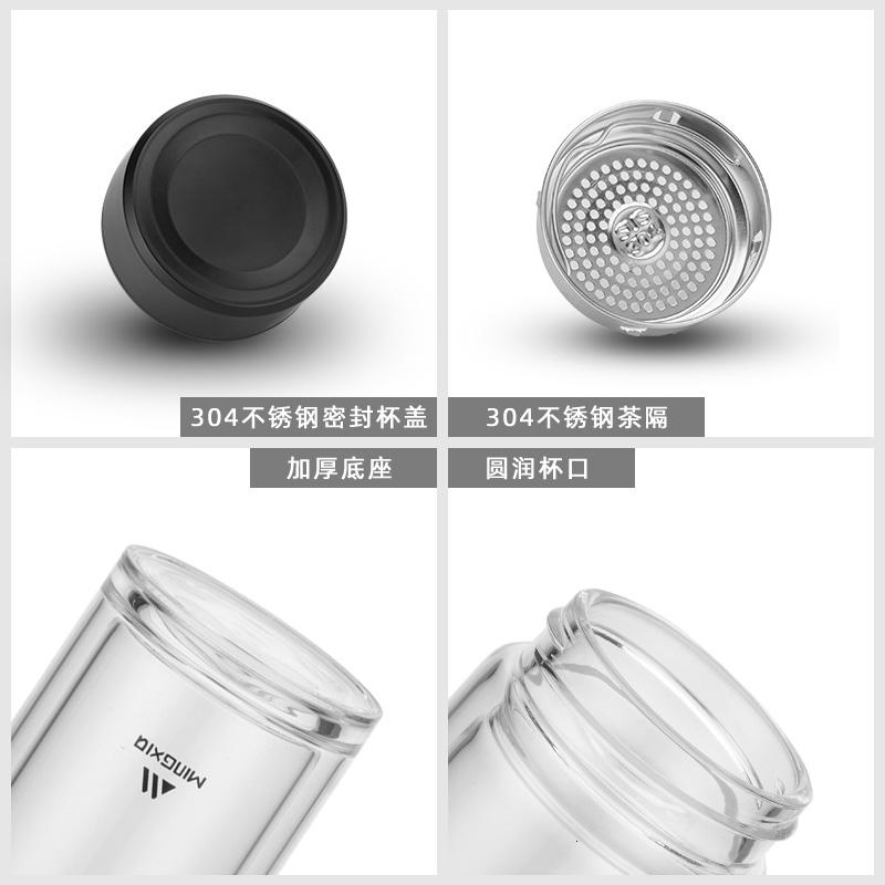 家柏饰(CORATED)双层玻璃杯男士水杯茶杯家用便携茶水分离泡茶透明过滤带盖杯子女高清大图