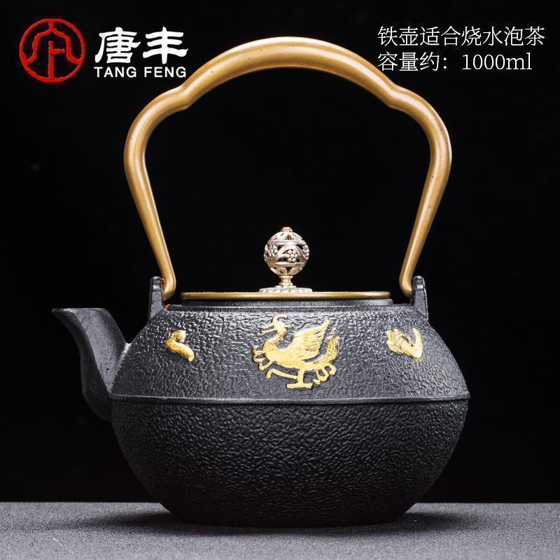 家柏饰(CORATED)描金铁壶铸铁壶大号老铁壶功夫茶具茶壶煮水壶TF3137z高清大图