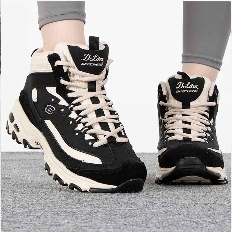 斯凯奇女款休闲熊猫鞋加绒167570/BKNT-5.5双高清大图