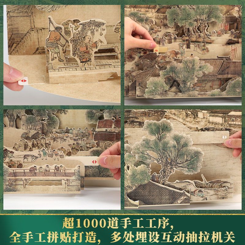 [正版]大宋风华:清明上河图立体书+面面观+巨幅拼图共3本王伟 儿童3d立体书礼品礼物书 课外阅读书籍 故宫出版社 礼高清大图