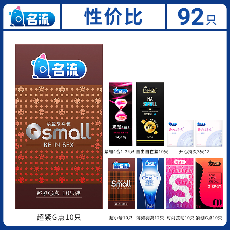 性价比[92只]小号(超紧+超薄+大小颗粒+玻尿酸+持久) CCW高清大图