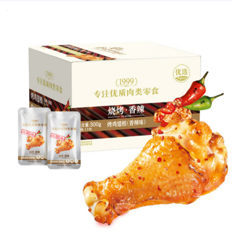 WUQIONG烤鸡翅根 蜂蜜味鸡翅根300g+香辣味鸡翅根300g 休闲零食高清大图