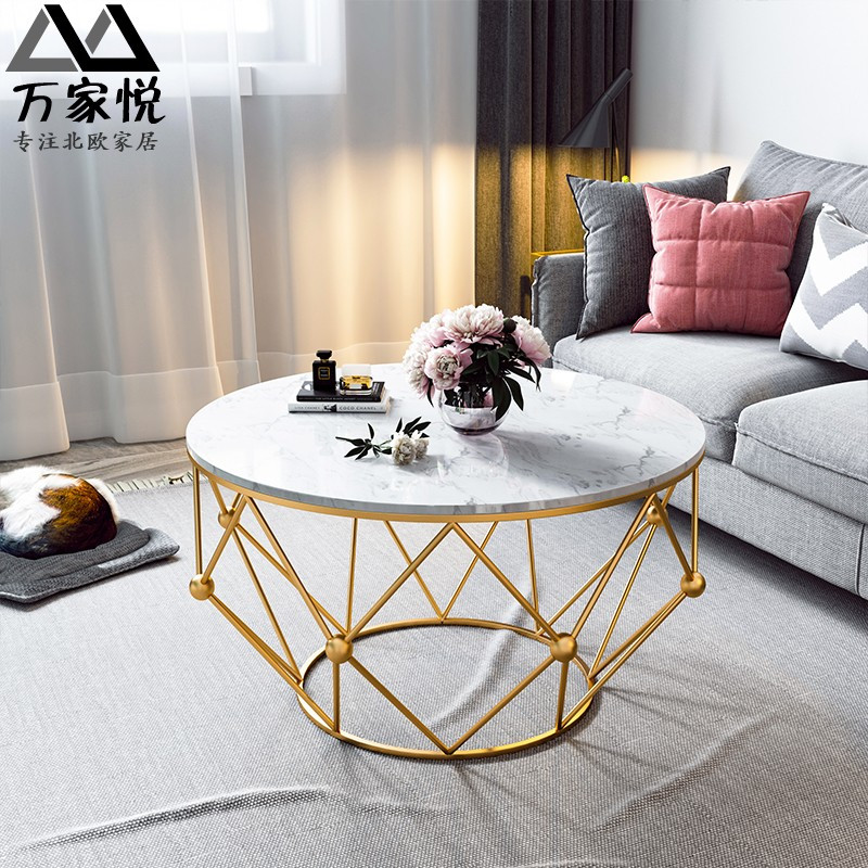 尋木匠北欧大理石茶几简约客厅圆形小户型现代创意ins风轻奢网红小茶几
