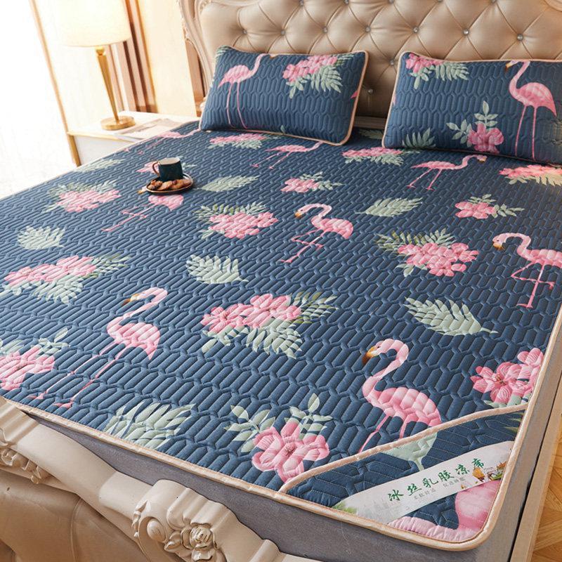 美帮汇泰国乳胶凉席三件套1.2学生天丝空调软席子1.5冰丝1.8m床水洗夏季 火鸟【纯乳胶填充凉感丝面料】 1.2m（4英尺）床