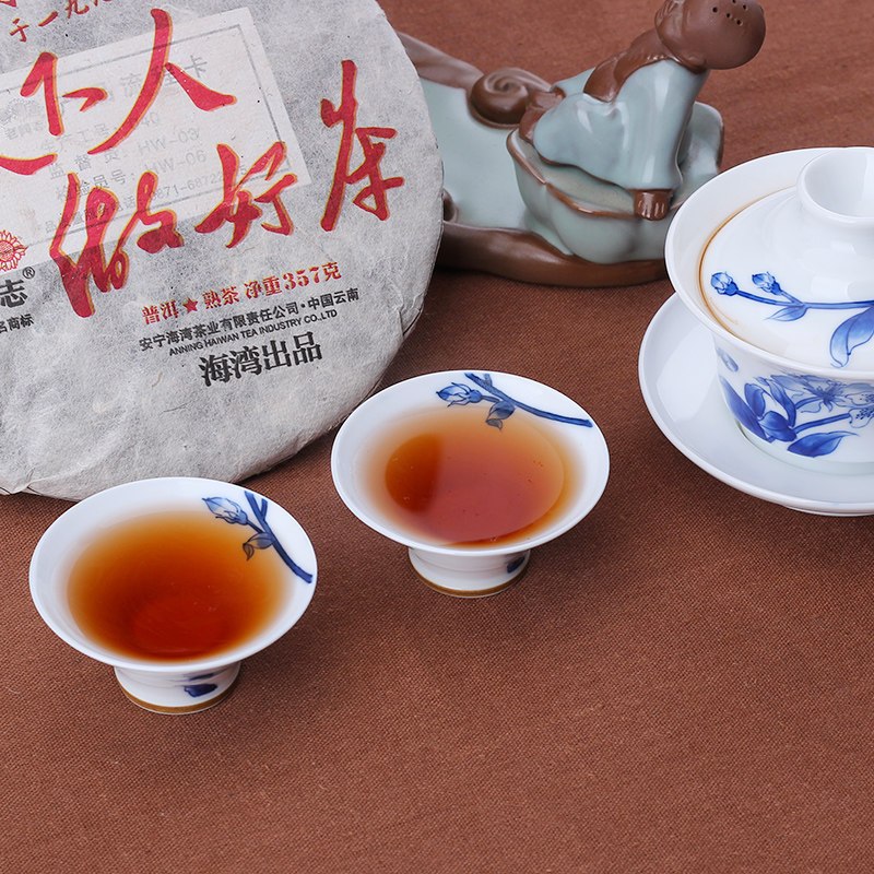 老同志 普洱茶熟茶 为天下人做好茶 新版357g/饼