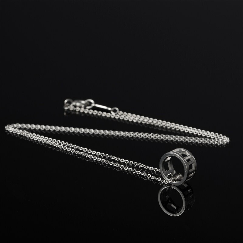 TIFFANY&CO.蒂芙尼圆环项链蒂芙尼项链女 ATLAS罗马字母镂空圆形简约数字吊坠 925银锁骨链