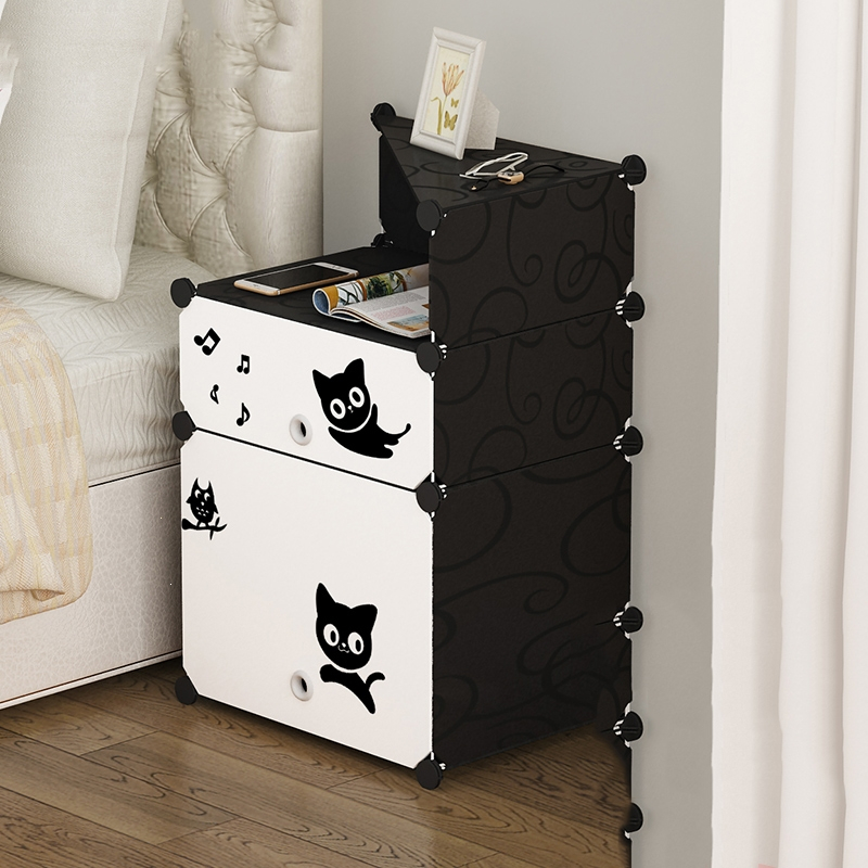 古达床头柜简约现代卧室床边小型柜子家用收纳储物柜多功能置物架