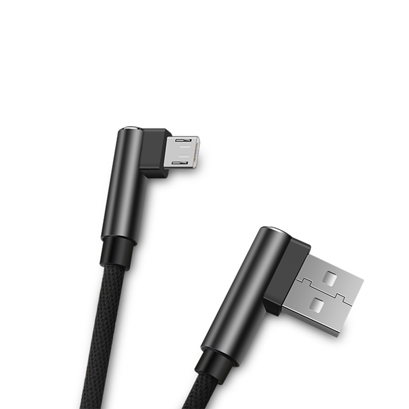 纽曼(Newmine)MicroUSB 安卓数据线 电源线 双弯头游戏L型快充充电线 黑华为/小米/三星/魅族等安卓手机