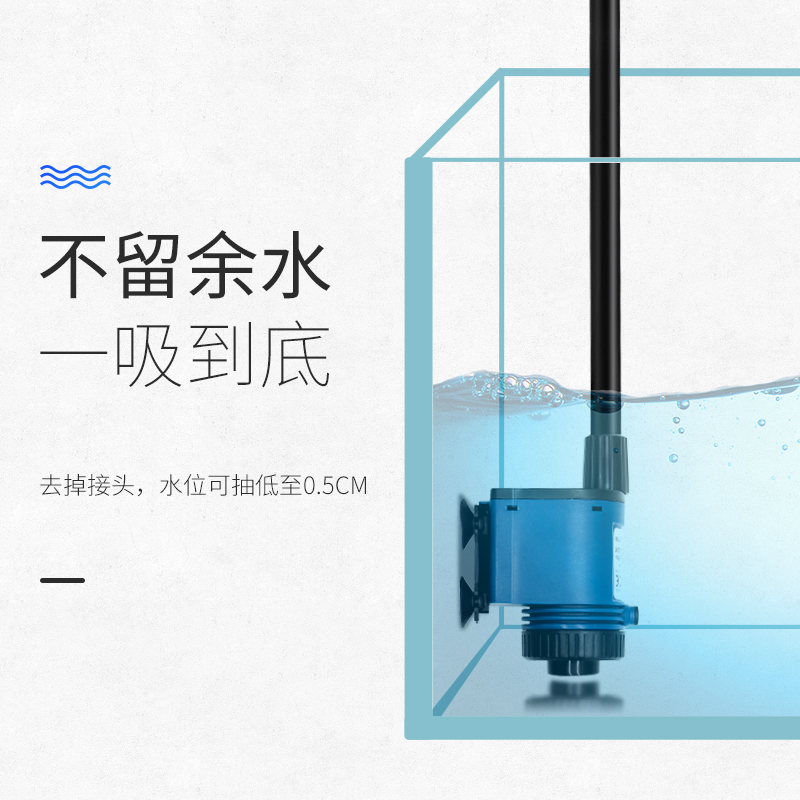 鱼缸换水器电动全自动吸鱼粪洗沙器抽鱼便清洁工具小型高清大图