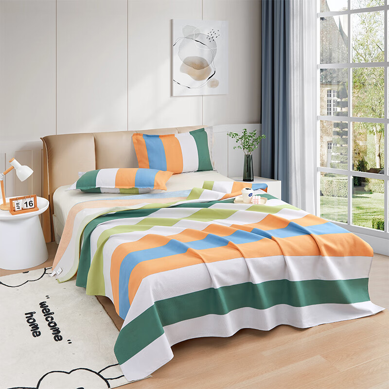 天琴床品三件套200*230cm柔软舒适极简主义粗布印花TQ-S65高清大图