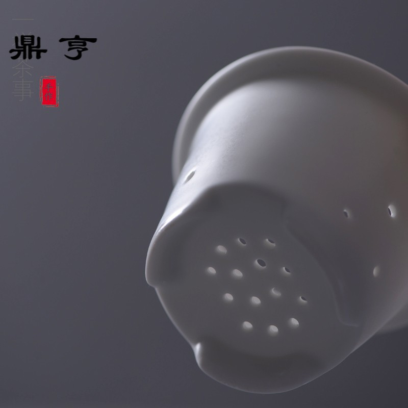 鼎亨 景德镇全手工快客杯便携陶瓷茶杯无光釉白瓷逍遥杯