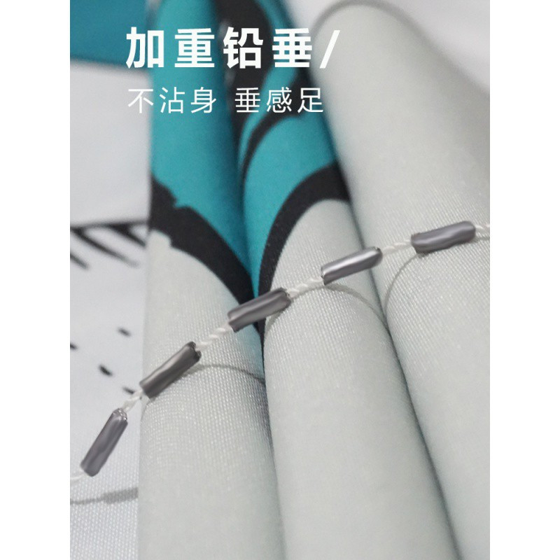 卡通小狗美式涤纶浴帘布浴罩保温防水卫生间洗澡帘子窗帘隔帘 三维工匠