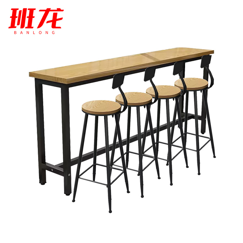 班龙长条桌2.2m+4椅套高清大图