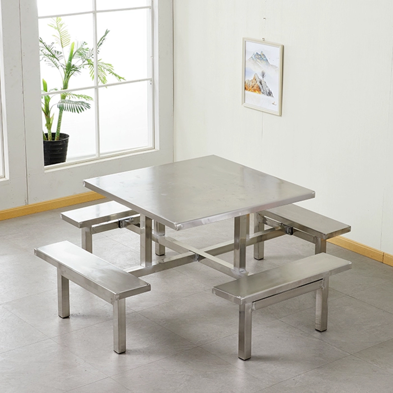 合祥源 连体餐桌椅组合 1000*1000*750mm QX-CZ25 单位:张高清大图