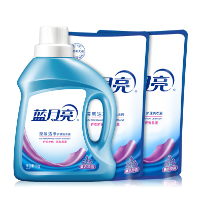 蓝月亮 深层洁净洗衣液1kg×1瓶+500g×2袋 轻松去渍