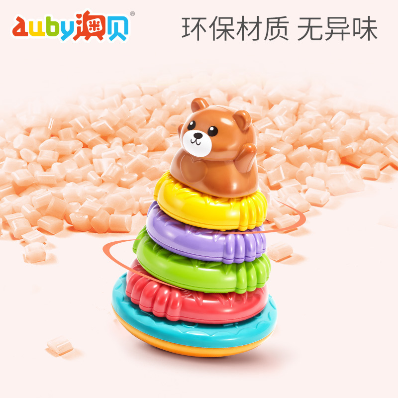 澳贝益智玩具小熊叠叠圈婴幼儿童音乐不倒翁叠叠乐儿童节礼物461161