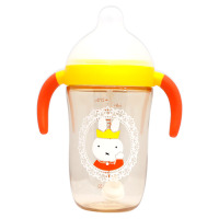米菲(Miffy)广口径PPSU奶瓶270ml(橙色)耐高温带手柄+重力球