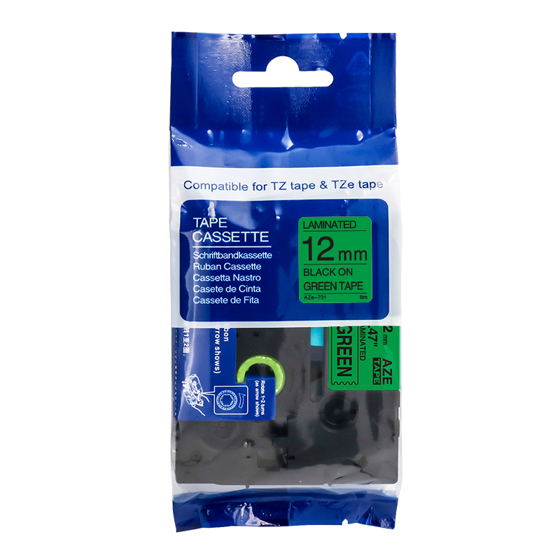 爱墨 AZE-731标签色带绿底黑字12mm /个高清大图