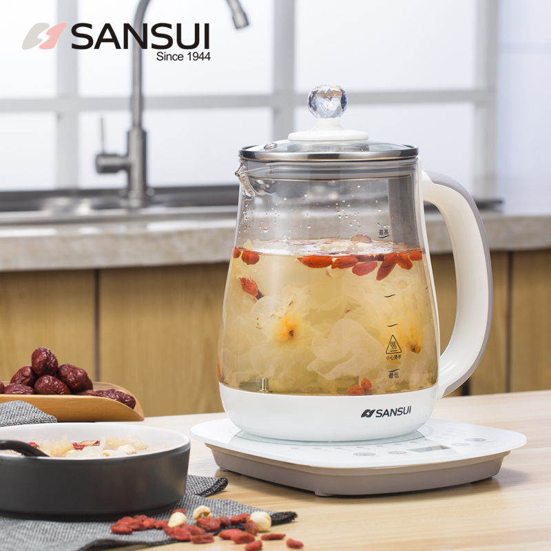 山水(SANSUI)KT-1835养生壶花茶煮面酸奶煲汤药膳等12大功能高硼耐热透明壶体1.8L(单位:台)高清大图