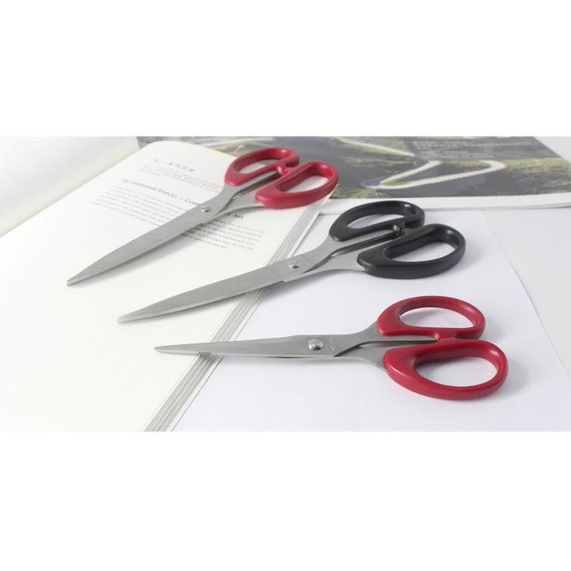 悠米 经典办公剪刀 中号 B01002D 黑 180mm 2把装图片