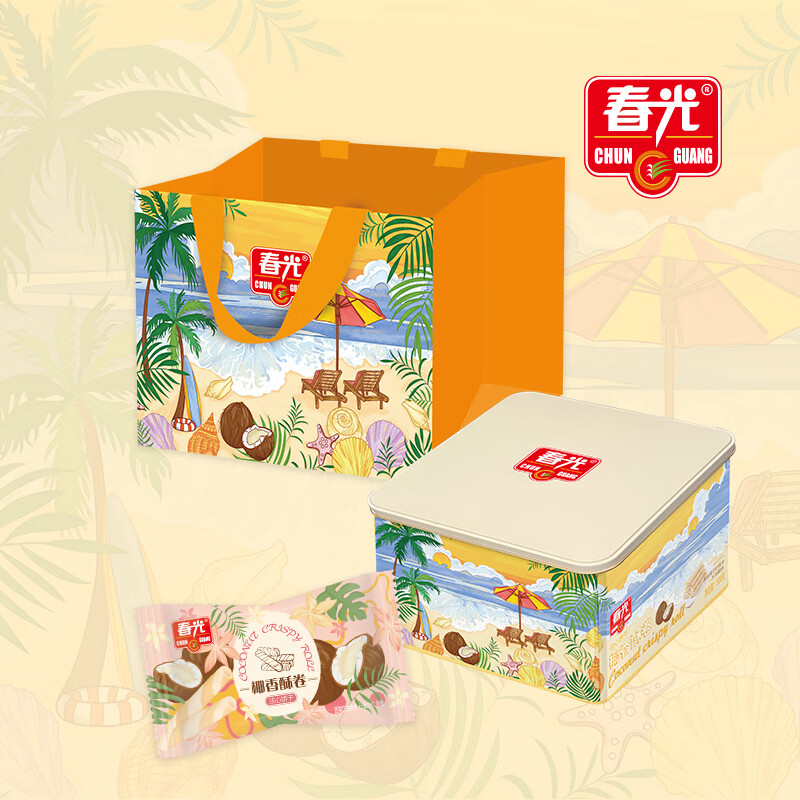春光 椰香酥卷套盒500g(单位:盒)高清大图