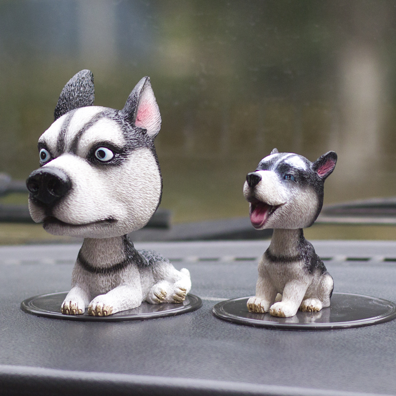敬平创意汽车摆件可爱摇头狗狗车内饰品车上车载装饰用品哈士奇巴哥