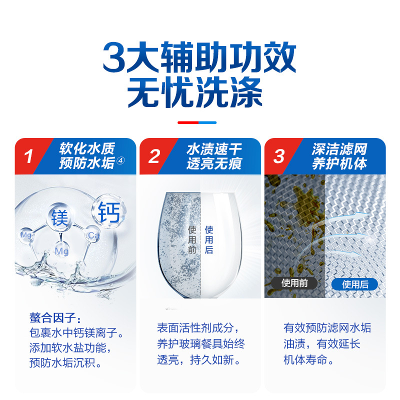 finish亮碟洗碗机专用大型多效合一洗涤块洗碗块30块*3袋套洗涤剂非洗碗盐洗碗粉