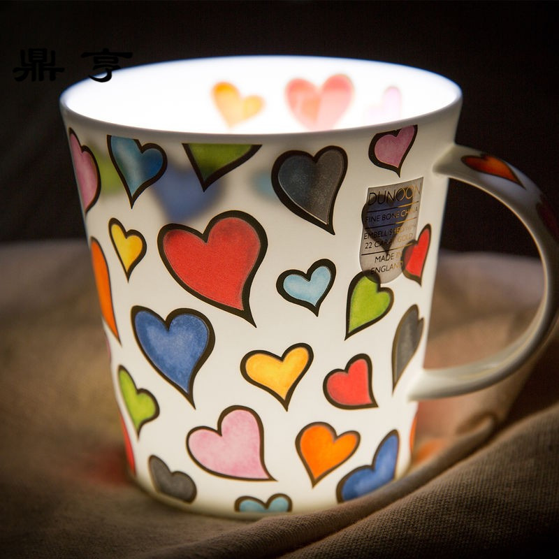 鼎亨英国进口丹侬欧式骨瓷水杯茶杯男女咖啡杯马克杯送女友礼盒