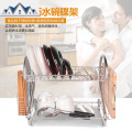 不锈钢双层沥水架厨房用品置物架收纳碗筷晾放碗碟架餐具架_3_278