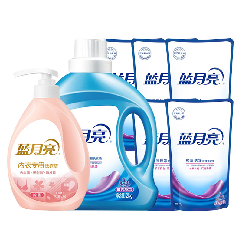 蓝月亮洗衣液套装5kg深层去污温和舒缓80001869(包装随机)